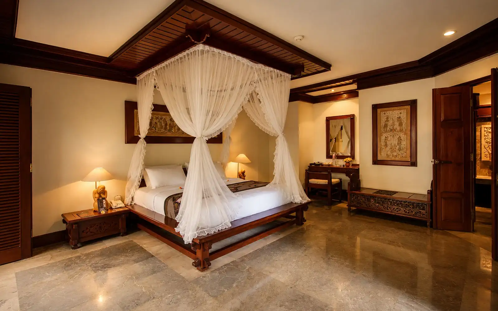 Spacious Garden Suite bedroom at Grand Balisani Suites Bali